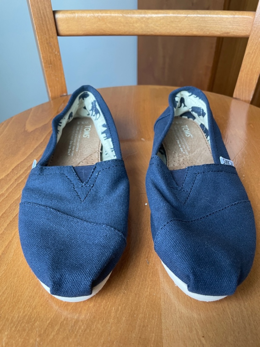 TOMS Women’s Navy Canvas Slip-On Sneakers